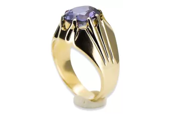 14K Yellow gold Alexandrite Ring Vintage Jewlery vrc016y